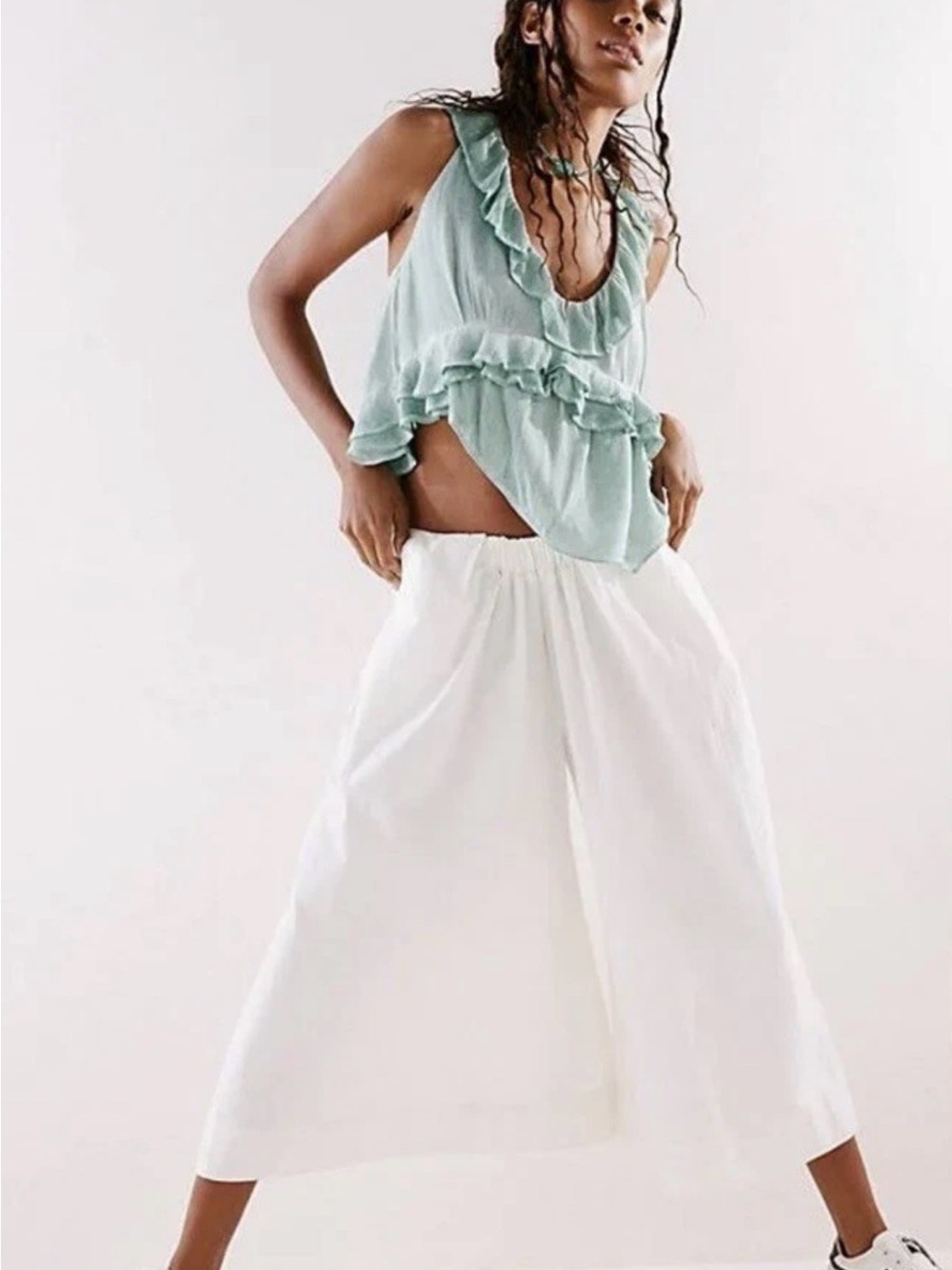 Free People Mint Green Ruffled Set - Picture 3 of 3
